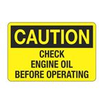 Caution Check Engine Oil Before Operating Decal